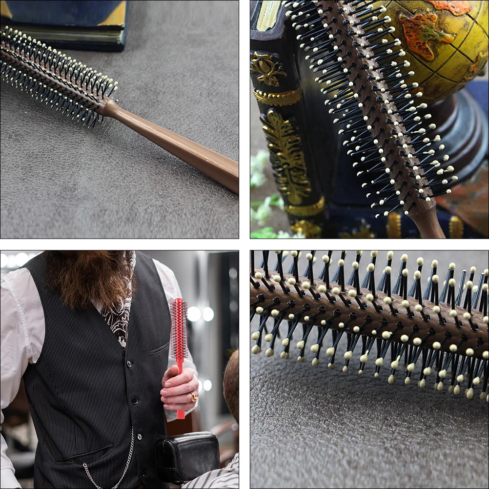 

4 Pcs Curl Styling Comb Soft Detangle Salon Hairbrushes Roller Combs Round Massage Hair Care Supplies ABS Anti Static Durability