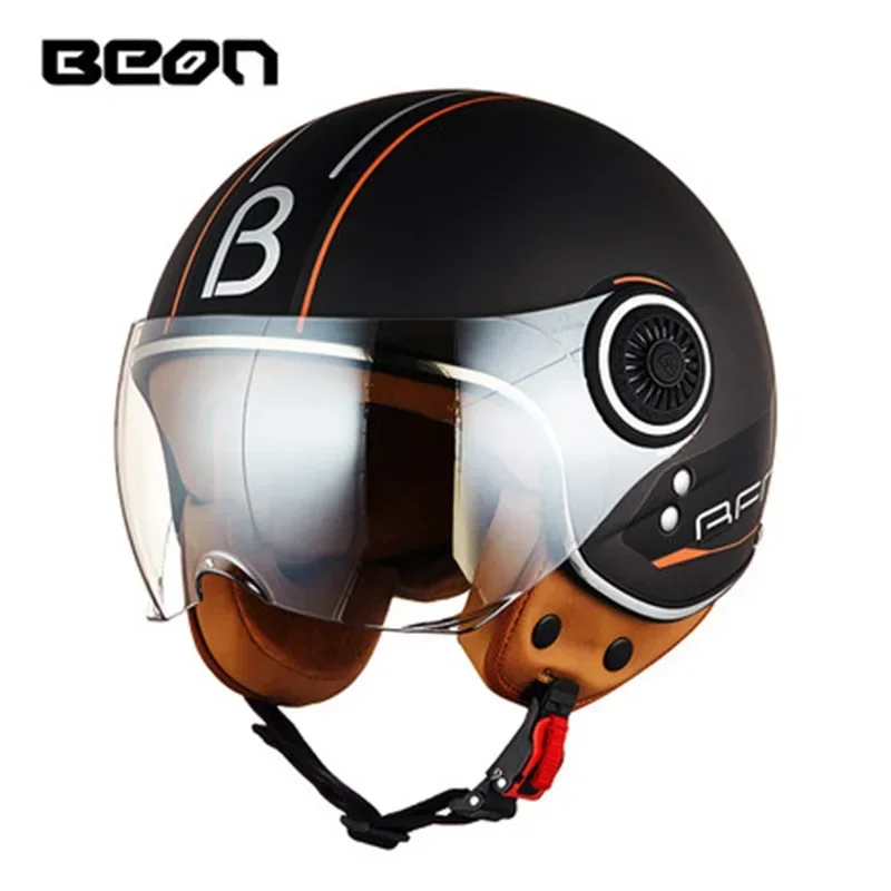 BEON 110B Open Face Vintage Motorcycle Helmet Beon Motorbike Casco Jet Vintage Retro Helmets Scooter ECE Certification Summer