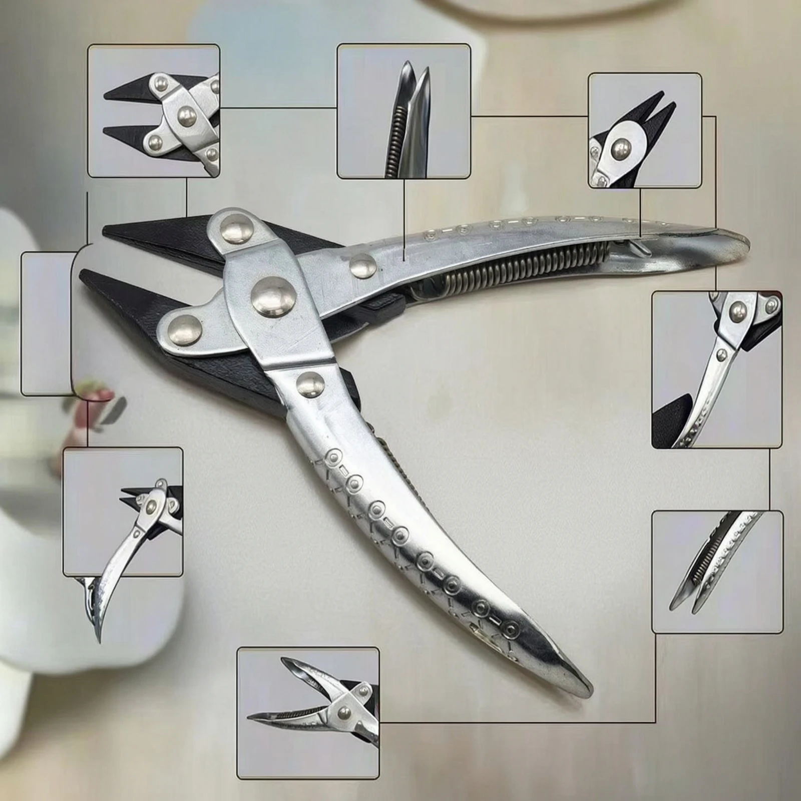 Jewelry Pliers Anti-Slip Precision Pliers Hand Tool Compact Metal for Jewelers, Beading, Wire Wrapping