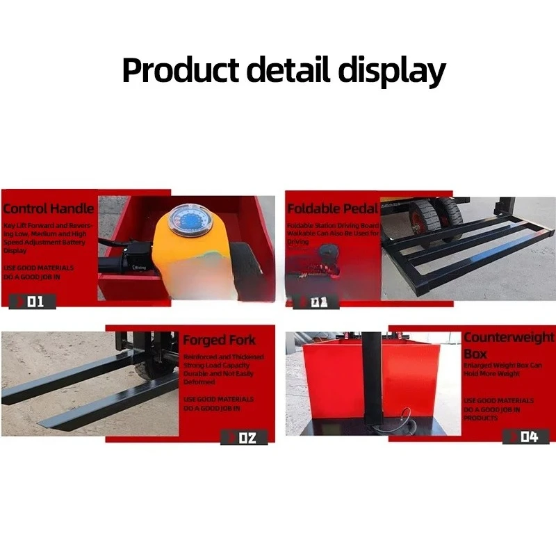 500KG Small Electric Forklift Lithium-Ion Battery Warehouse  Lifting  Unloading CE ISO High Stability Station Drive Easy Operate