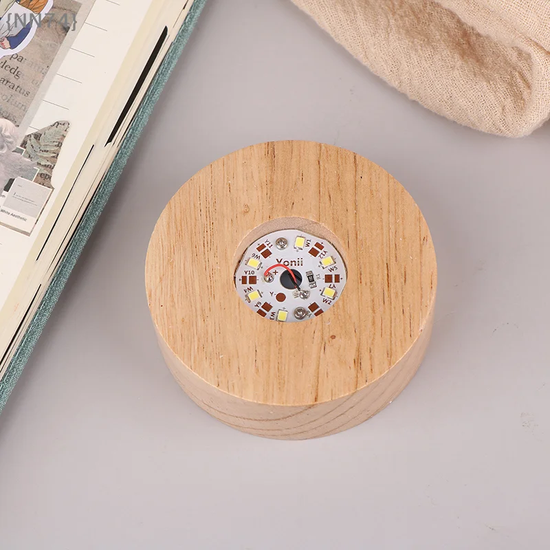 

Минималистское деревянное светодиодное основание, портативная подставка на батарейках для дисплея или ночника, универсальный декор для домашнего офиса