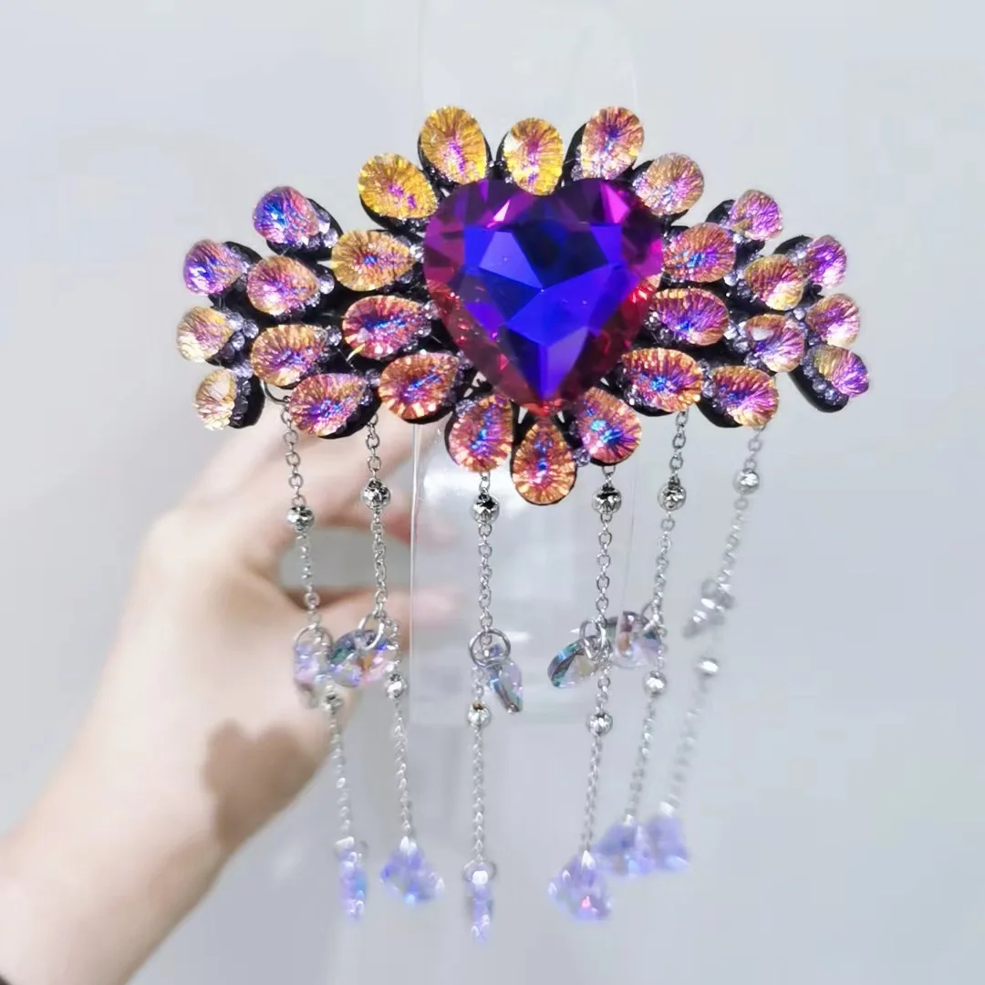 Han Xiao ancient style hairpin headdress angel wings fringe super fairy crystal accessories female step shake original creation