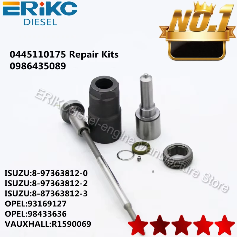 

ERIKC 0445110175 Overhaul Kits Nozzle DLLA148P1334 0433171828 Valve F00VC01313 for 0986435089 VAUXHALL:R1590069