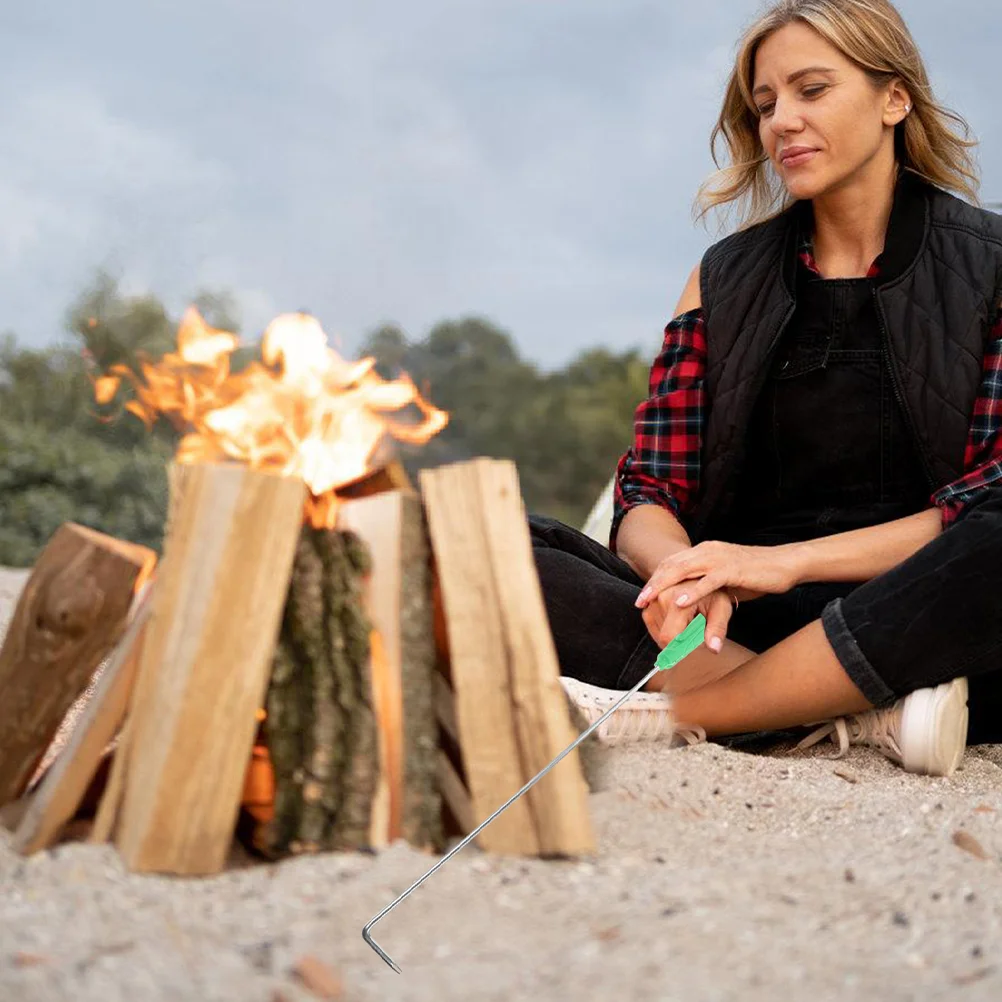 Camping Briquette Hook Fireplace Poker Tool Tools Metal Indoor Reusable Pits for outside Outdoor