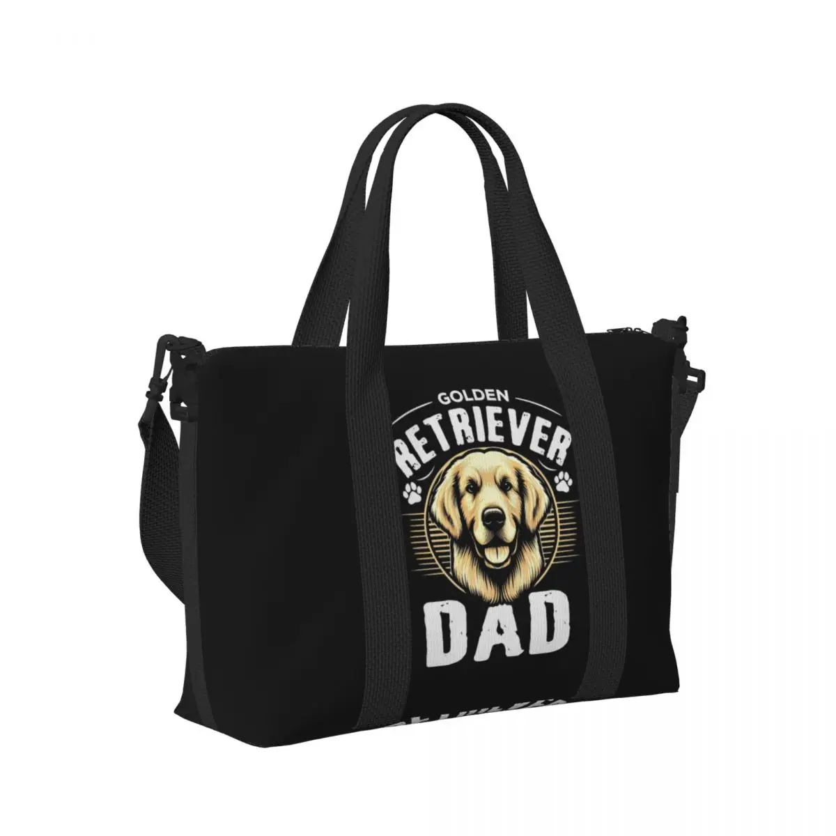 

Golden Retriever Dad Dog Lover Funny Beach Travel Bag Large Capacity Tote Bags for Gym Yoga Women Shopping Duffle Shoulder Bag