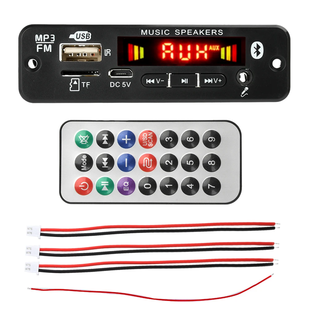 DC 6-18V 2*20W BT Decoder Board with Amplifier MP3 FM Decoder with Recording Call Lossless Motherboard WMA WAV APE FLAC