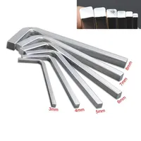 1/7Pcs L Shape Square Head Wrench Square Key 4 Point Wrench Screwdriver Set 3/4/5/6/7/8/10mm Metric Spanner Hand Tools