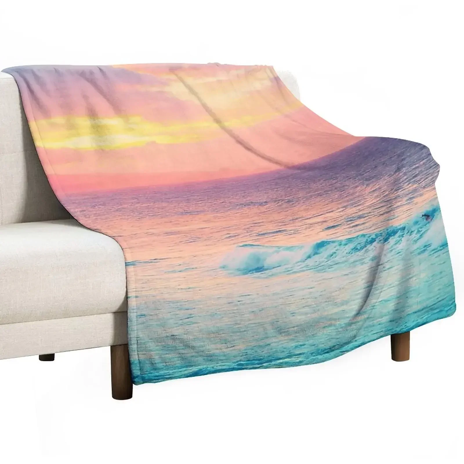 New Hookipa Surf Sunset Throw Blanket Beautifuls Sofa Quilt Flannel Blankets