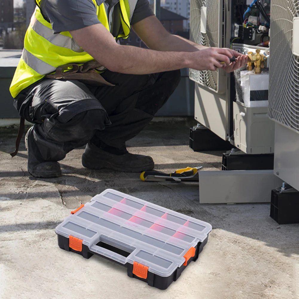 Double Side Tools Box Organizer Plastic Small Parts Storage Case Portable Tool Box Toolbox Container for Screws Nuts Nails Bolts