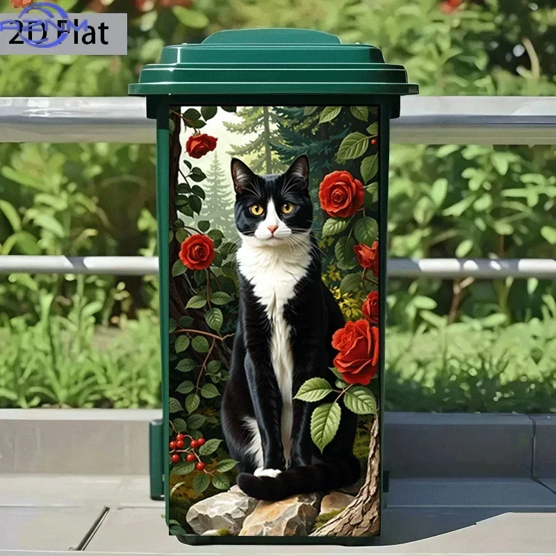 Creative Trash Can Surface Decal 2D Printed Sticker for Household Bin Makeover