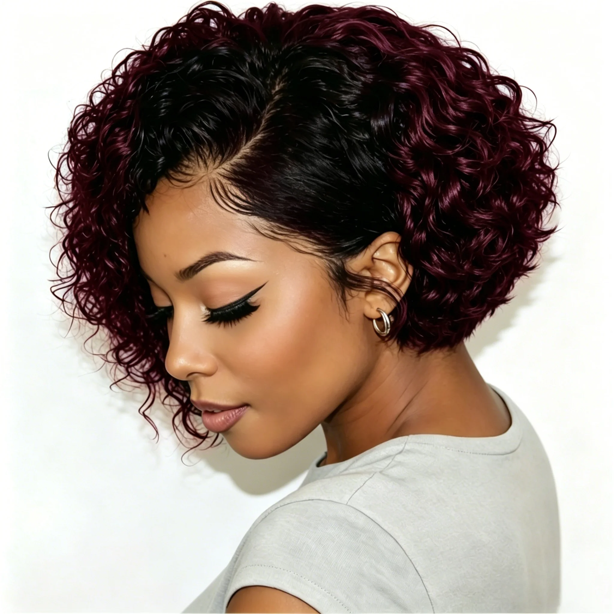 Curly Pixie Cut Wig 13x4 Lace Frontal Human Hair Short Natural Style 180% Density for Women