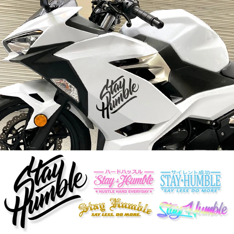 

1PC JDM Stay Humble Motorcycle Stickers Waterproof Motorbike Fairing Fuel Tank Car Trunk Decor DIY Motocross Body Vinyl Decals