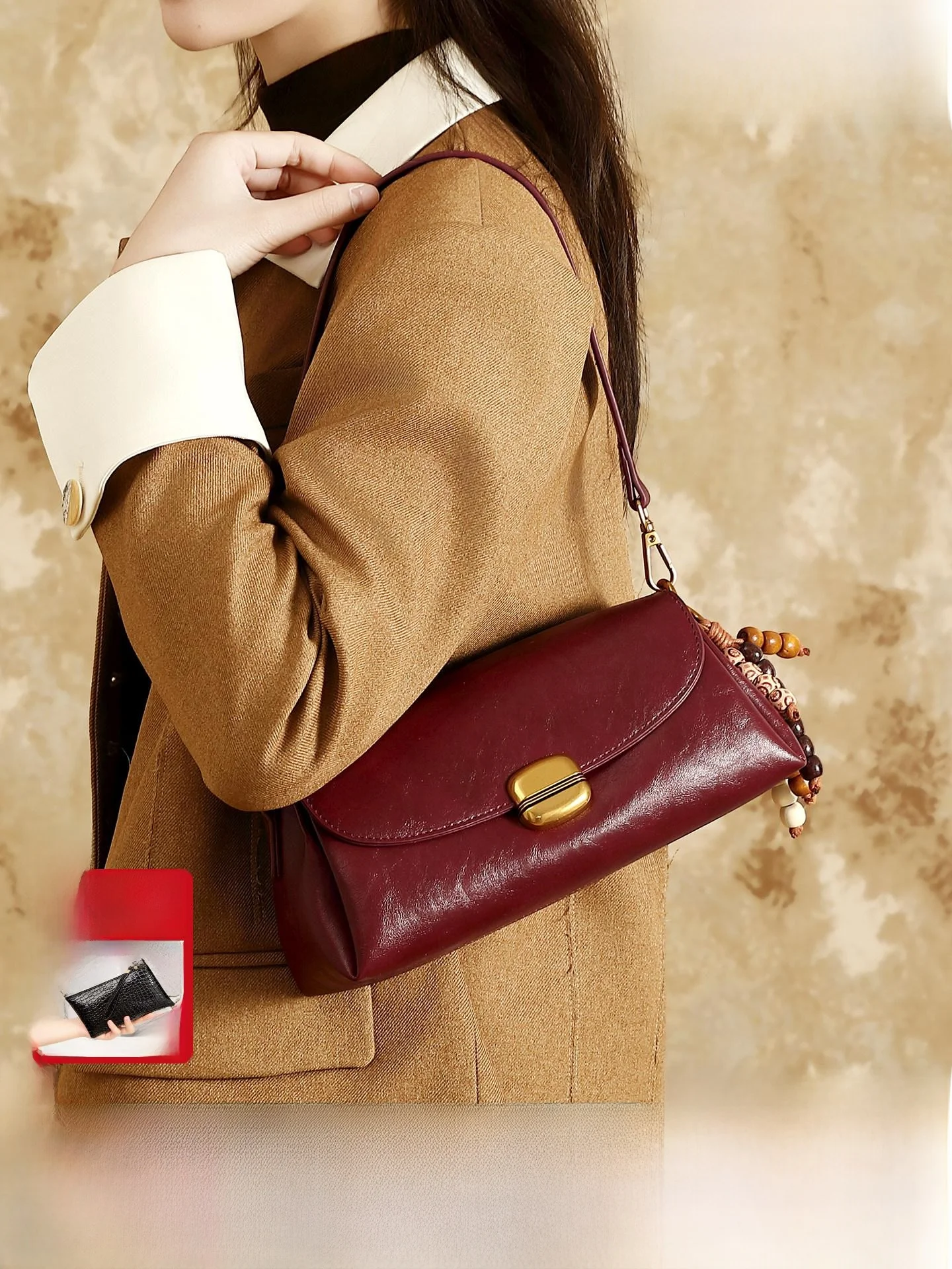 red-wedding-bag-women's-vintage-large-capaci-underarm-oulder-bag-daily-use-new-bride-bag-casual-simple-sle-soft-leather