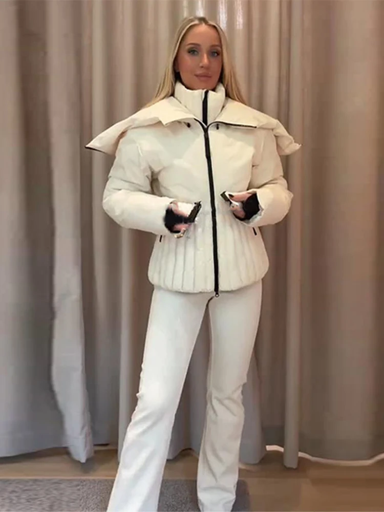 우아한 니트 스웨터와 스카프 세트 여성용 솔리드 루즈 풀 슬리브 O넥 따뜻한 스웨터 2025 가을 겨울 패션 아우터웨어