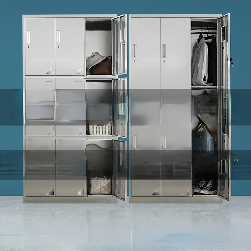 304 stainless steel locker with multiple doors and locks