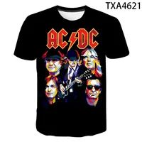 3D Printed T Shirts Casual Men Children Fashion Short Sleeve Boy Girl Kids Cool Streetwear Tops 2025 AC DC Summer Tee Shirts