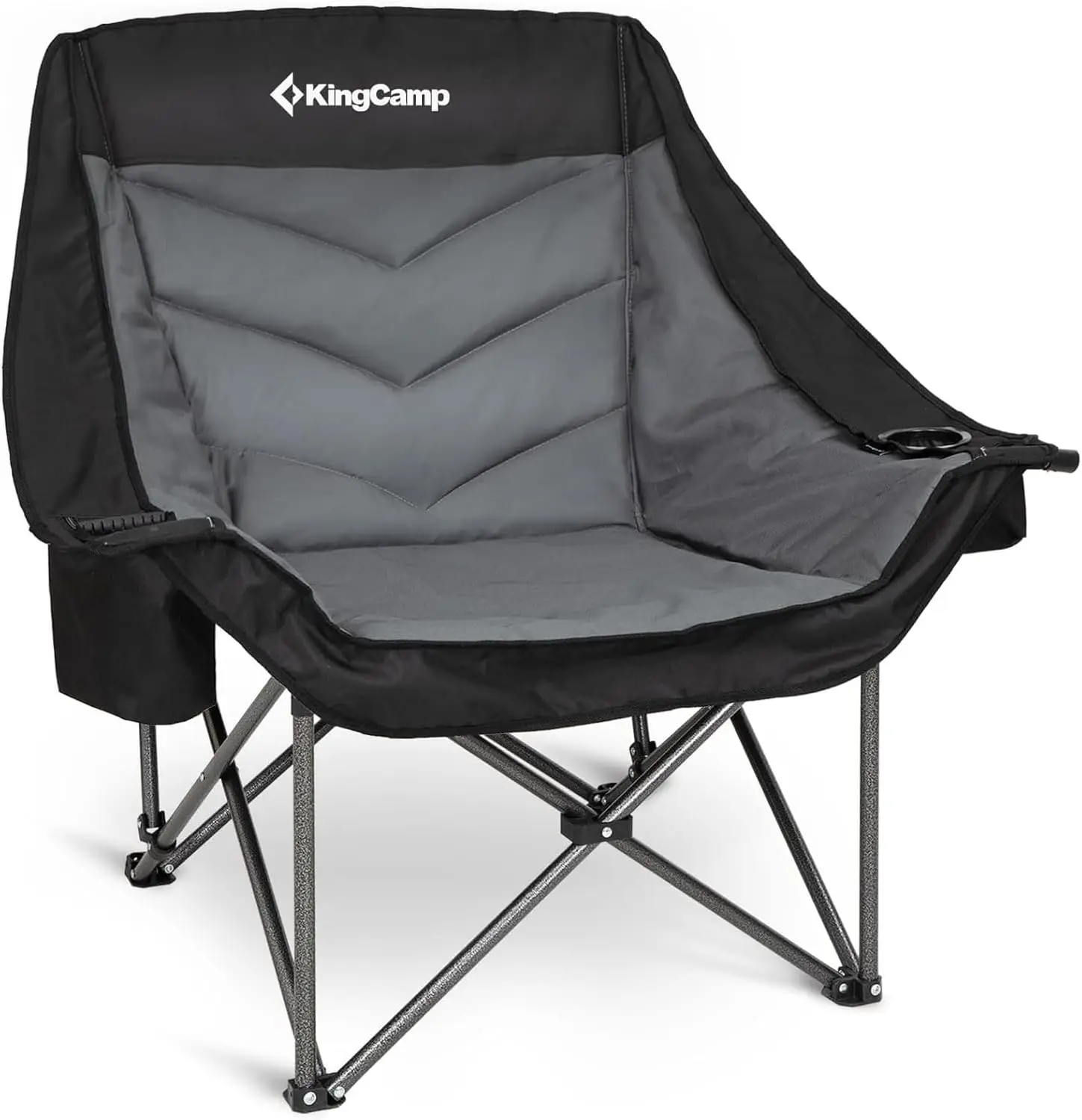 

Camping Chair, Heavy Duty 500lbs Folding Couch, Padded Comfortable Sofa Seat, Cooler Bag, Cup Holder, Outdoor/Fishing/Patio/Lawn