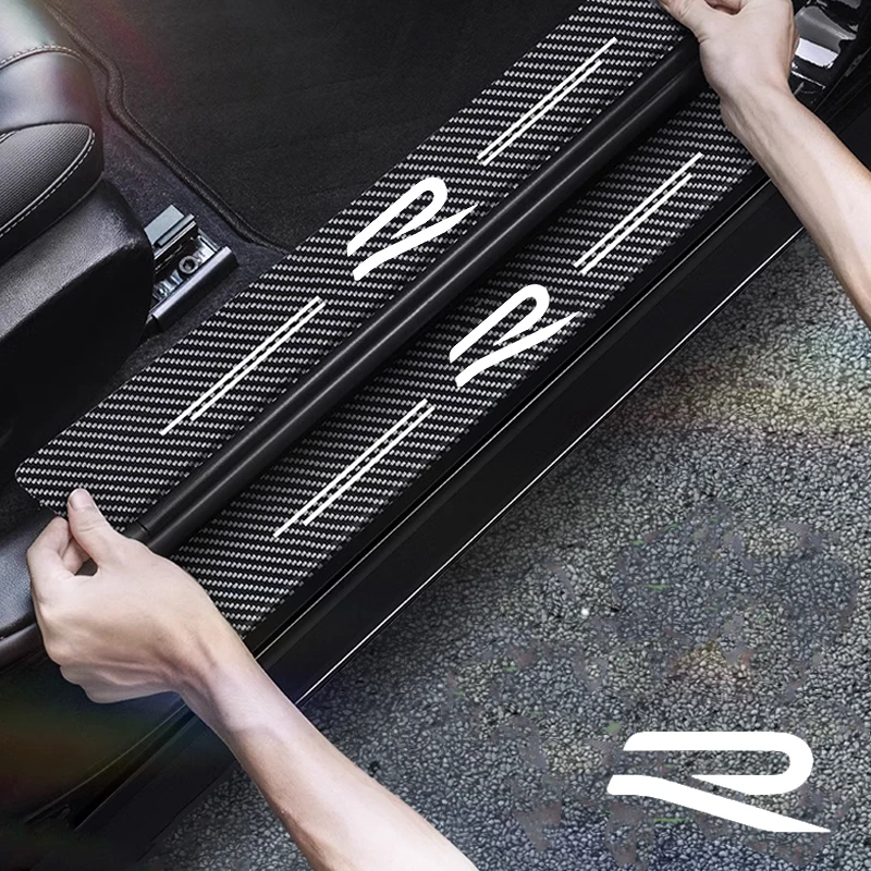 

Car Threshold Tape Door Sill Protective Sticker Trunk Bumper Strips for Volkswagen Rline R Line Logo POLO Golf Jetta Touareg GTI