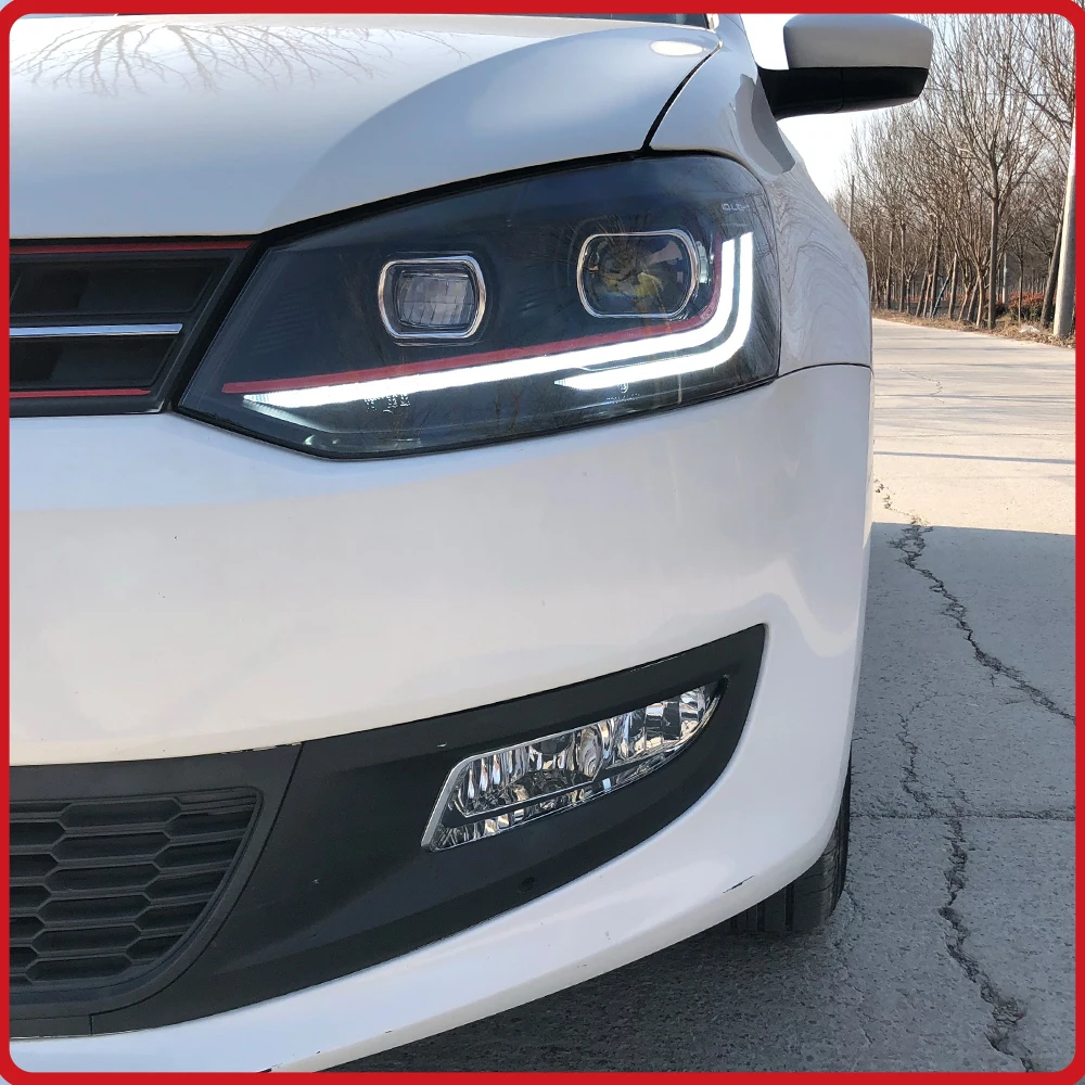 

Plug and Play Headlights Assembly For VW Polo 2011-2018 LED Projector Lens Dynamic Turn Signal LED DRL Car Head Lamps
