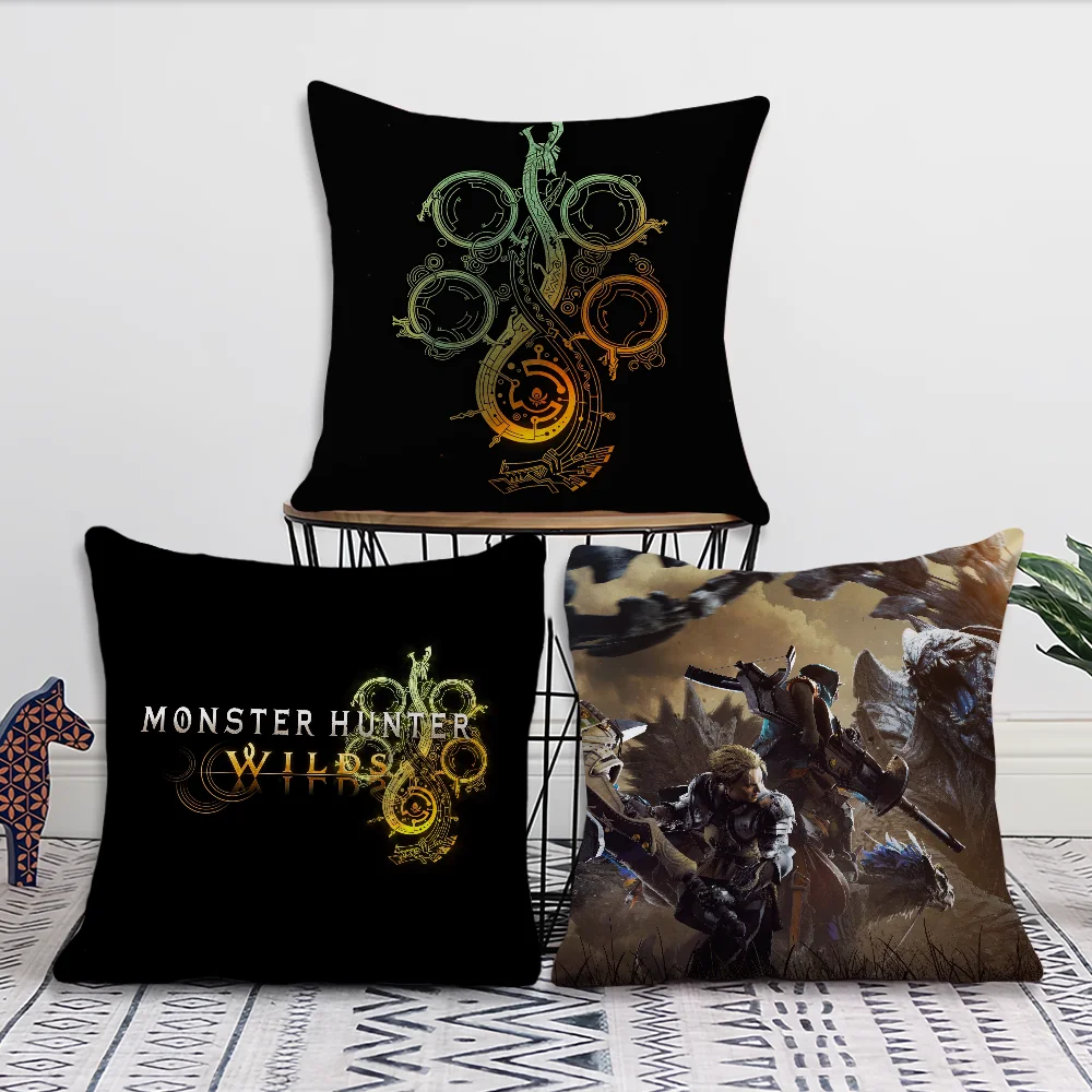 M-MONSTER H-HUNTER W-WILDSS Comfortable Decorative Pillow Case Suitable for Home Living Room Sofa Room Decoration