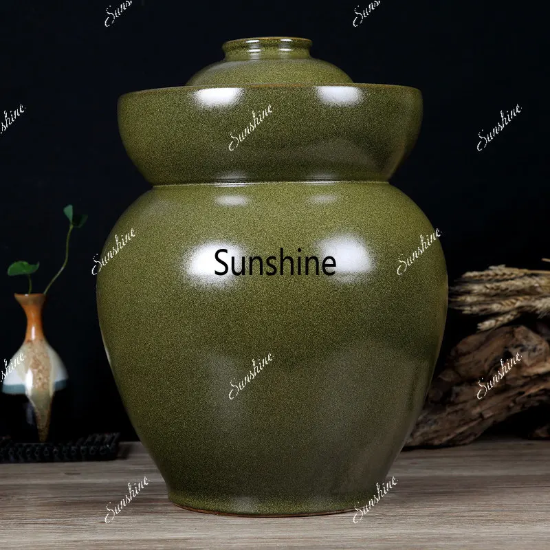 Ceramic environmentally friendly, lead-free sealed antique tea powder glaze pickle tank