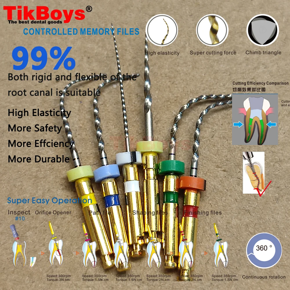 6Pcs/Box COXO SOCO Heat Activated NiTi Rotary Files Dental Endodontic Root Canal File Flexible Nickel Titanium Dental Endo Treat