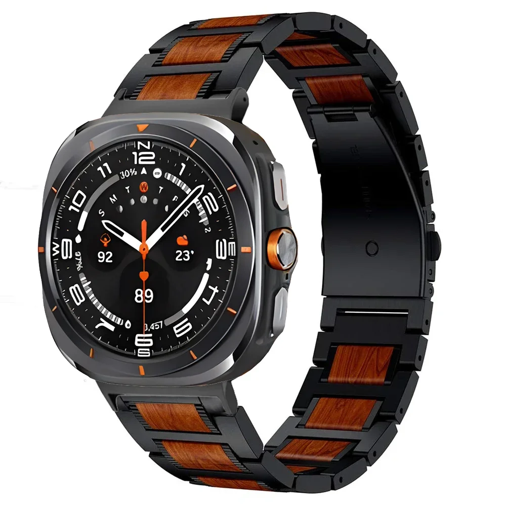 Rosewood Metal Strap for Samsung Galaxy Watch 8-7 Ultra 47mm Comfortable Stainless Steel Bracelet Galaxy Watch 7 Ultra Wristband image 3