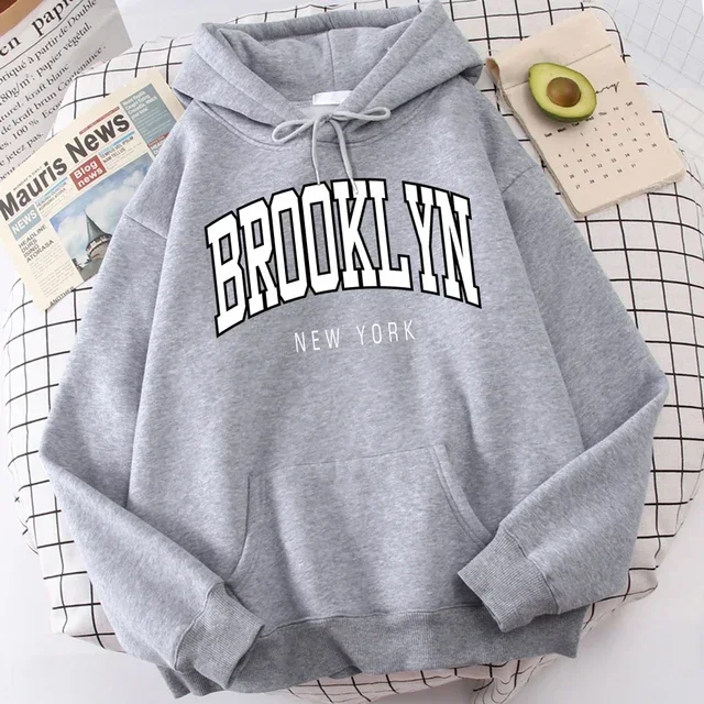 Sudaderas con capucha con estampado de Brooklyn New York para hombre, ropa de calidad, chándal clásico sencillo, moda Harajuku, ropa que combina con