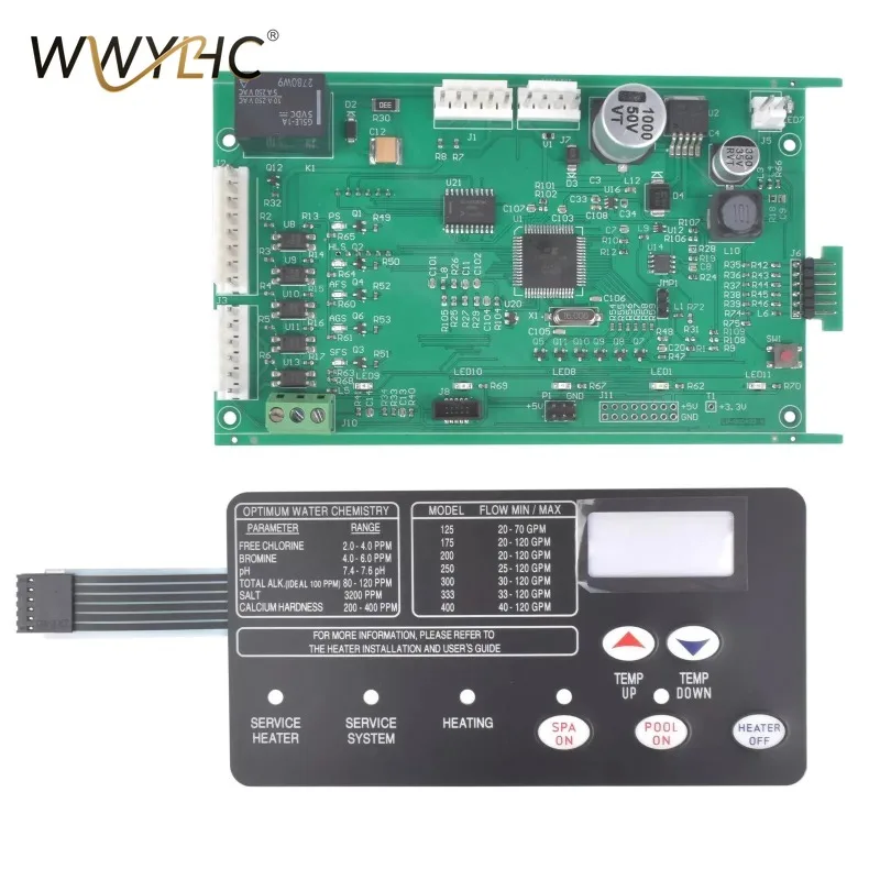 1 Set 42002-0007S Pool Heater Control Board & 472610Z Switch Membrane Pad Kit for 200 250 300 400 Accessorie