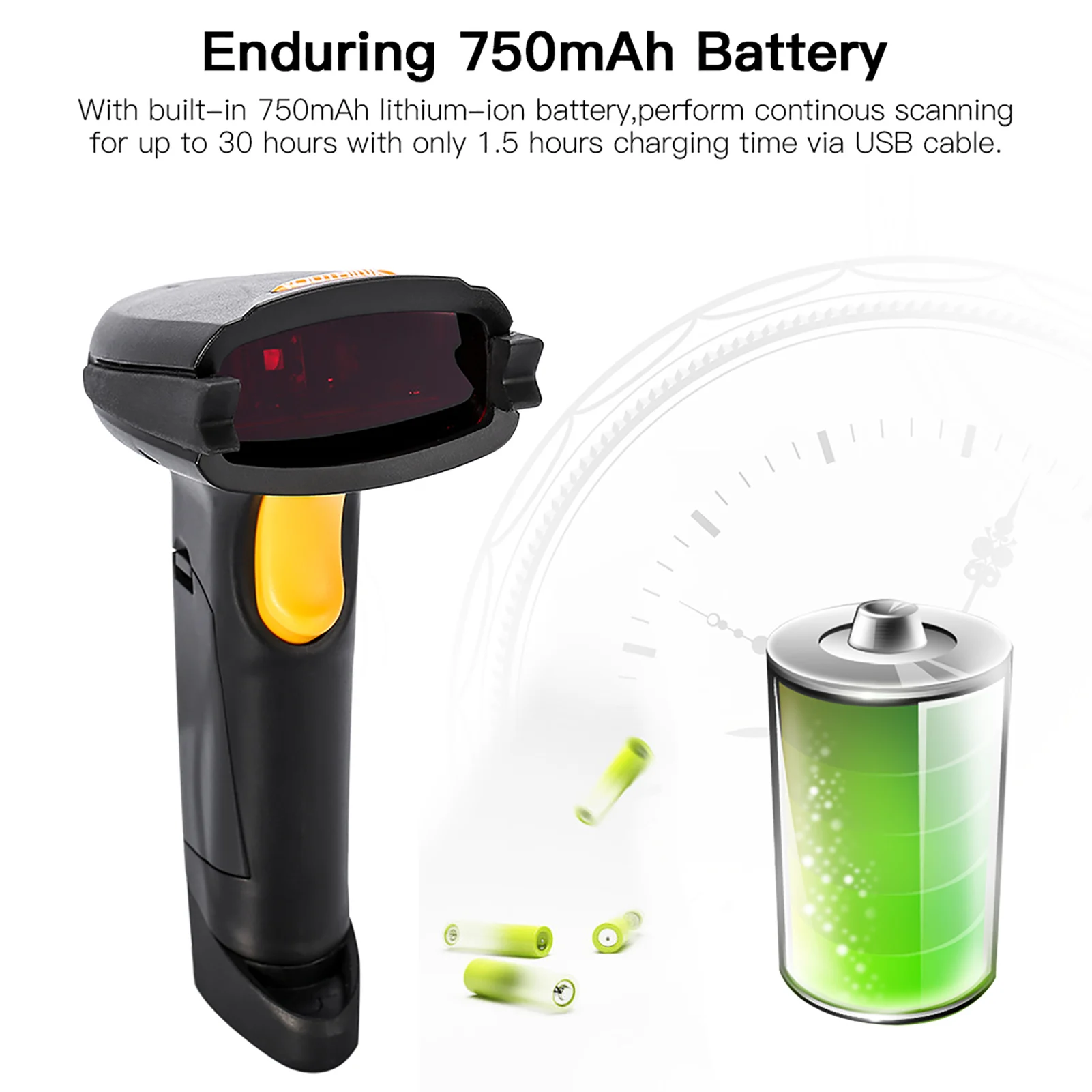 Беспроводной сканер штрих-кода Беспроводной Bluetooth 4.0 и усилитель USB 3.0 Проводной сканер штрих-кода 1D Ручной инвентарь Лазерная планка Re