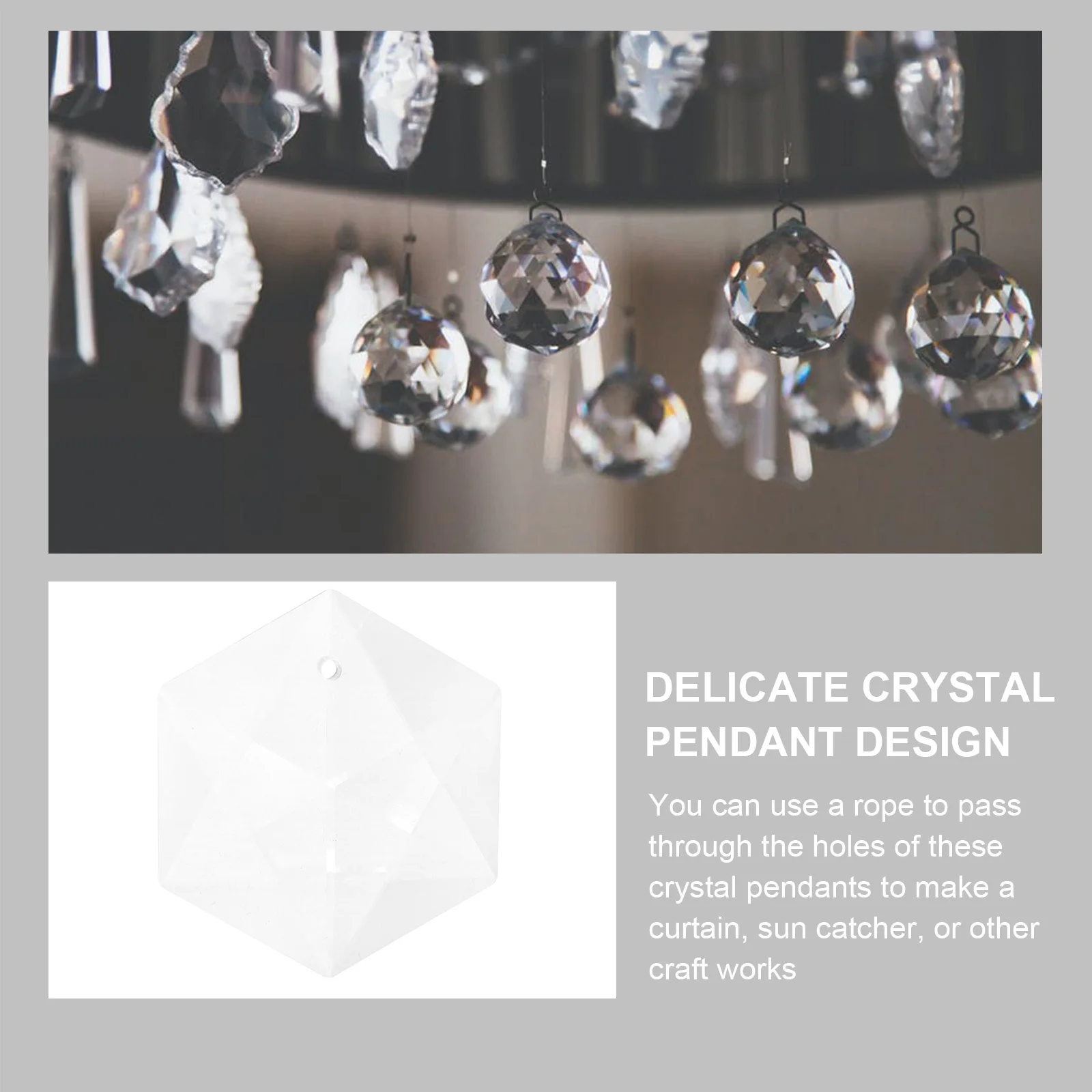 

Clear Crystal Chandelier Pendant Acrylic Refraction Decor Home Ceiling Lights Hanging 6 Accessories