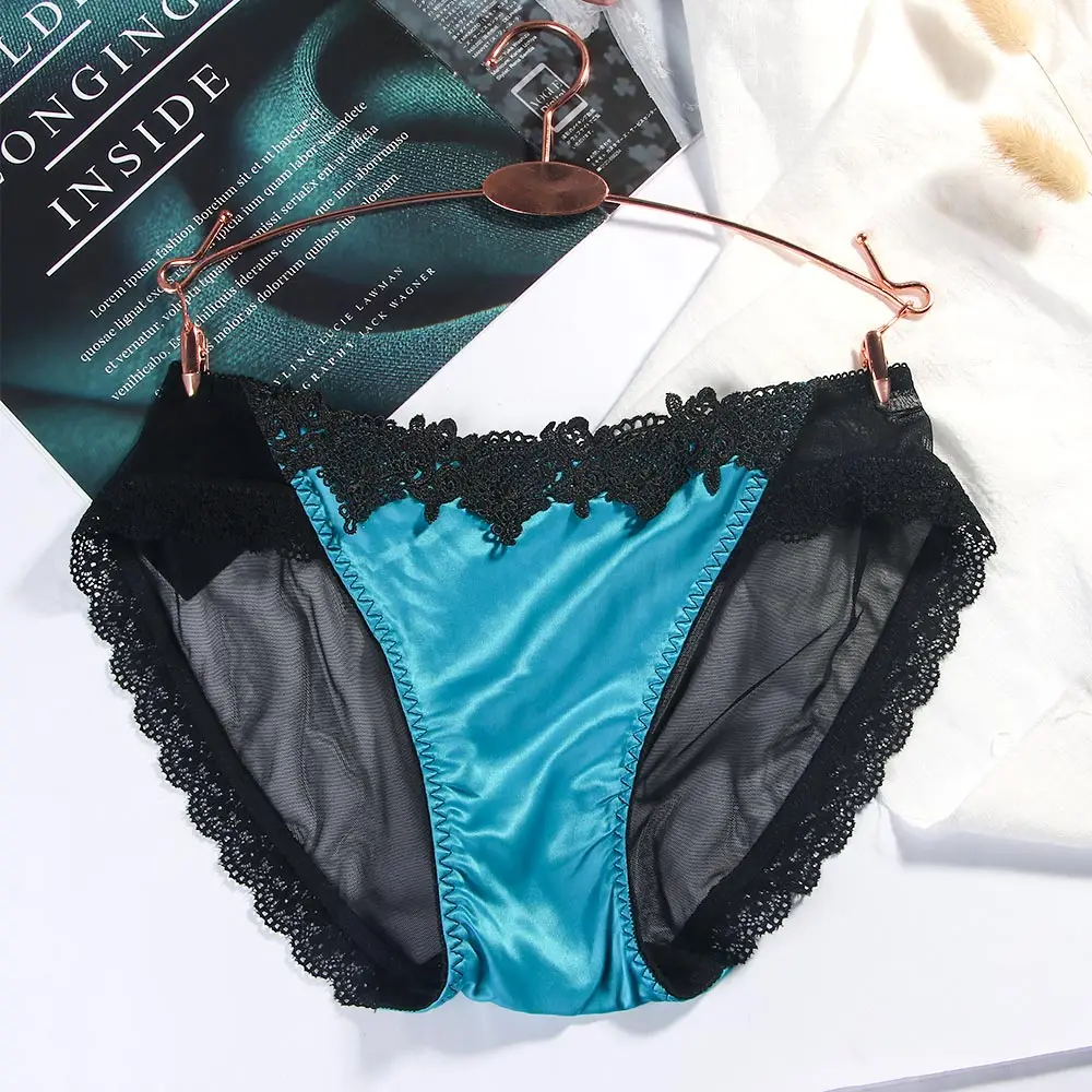 

Sexy Sumptuous Satin Lingerie Net Hollow Out Underwear Briefs Panties Lace