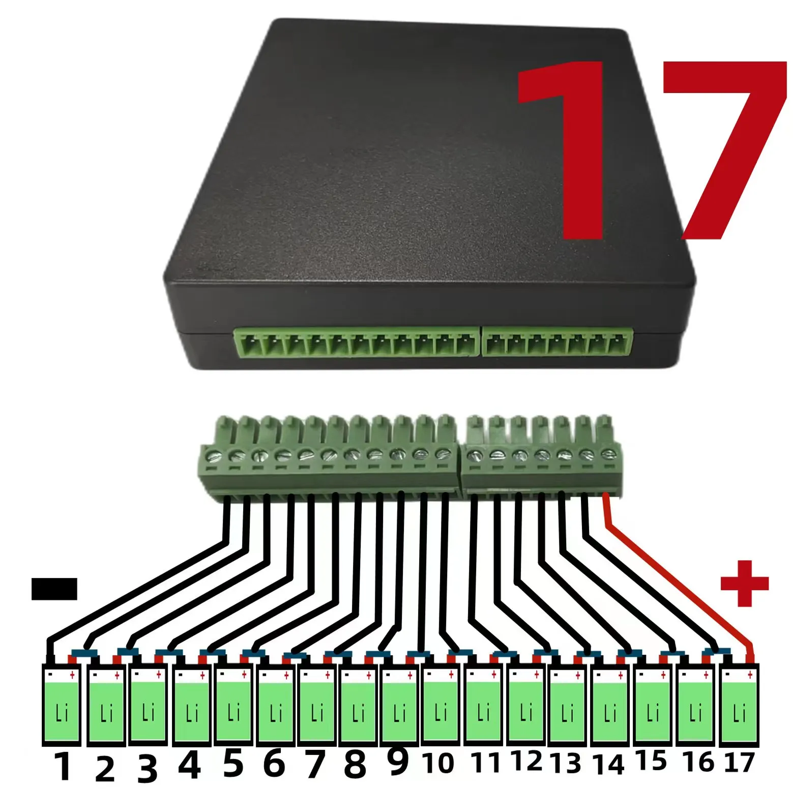 موازن البطارية النشط المتوافق مع بطارية ليثيوم أيون (3.7 فولت) وبطارية LiFepo4 (3.2 فولت) تيار موازنة 0-10 أمبير كحد أقصى