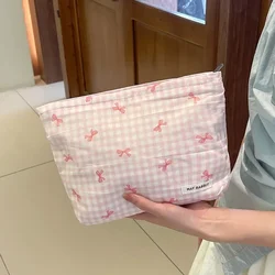 Pink Bow Makeup Organizer borsa da toilette per donna borsa per il trucco custodia per cosmetici borsa per cosmetici da donna per il viaggio