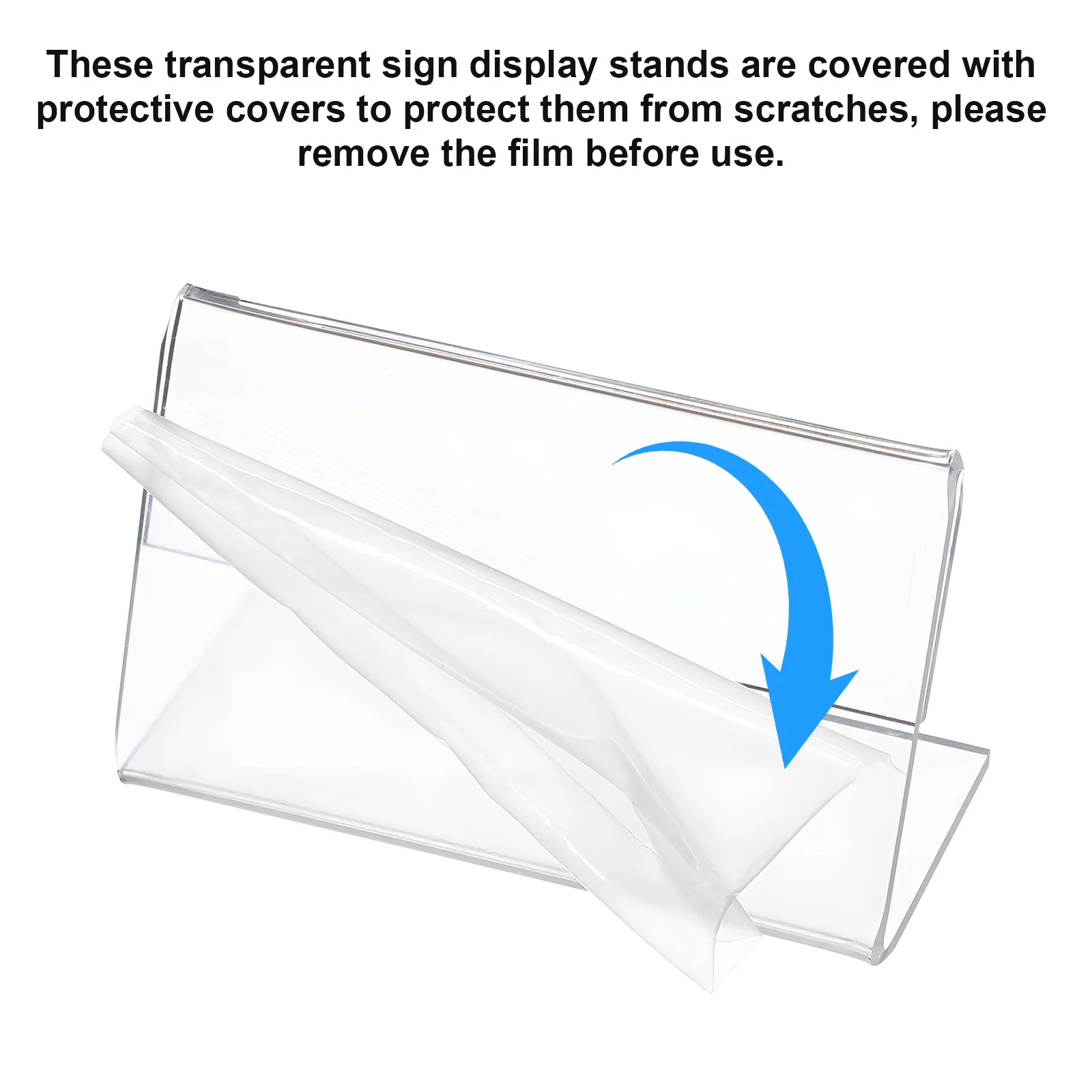 

48Pcs Transparent Sign Holders L Shape Tabletop Display Stands Slanted Plastic Sign Frames for Conferences Weddings