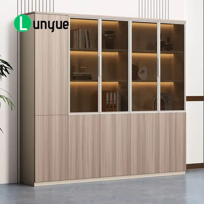 Simple Modern Lightweight Wooden Office File Cabinet Commercial Furniture Storage Solution for Home Business Workspace