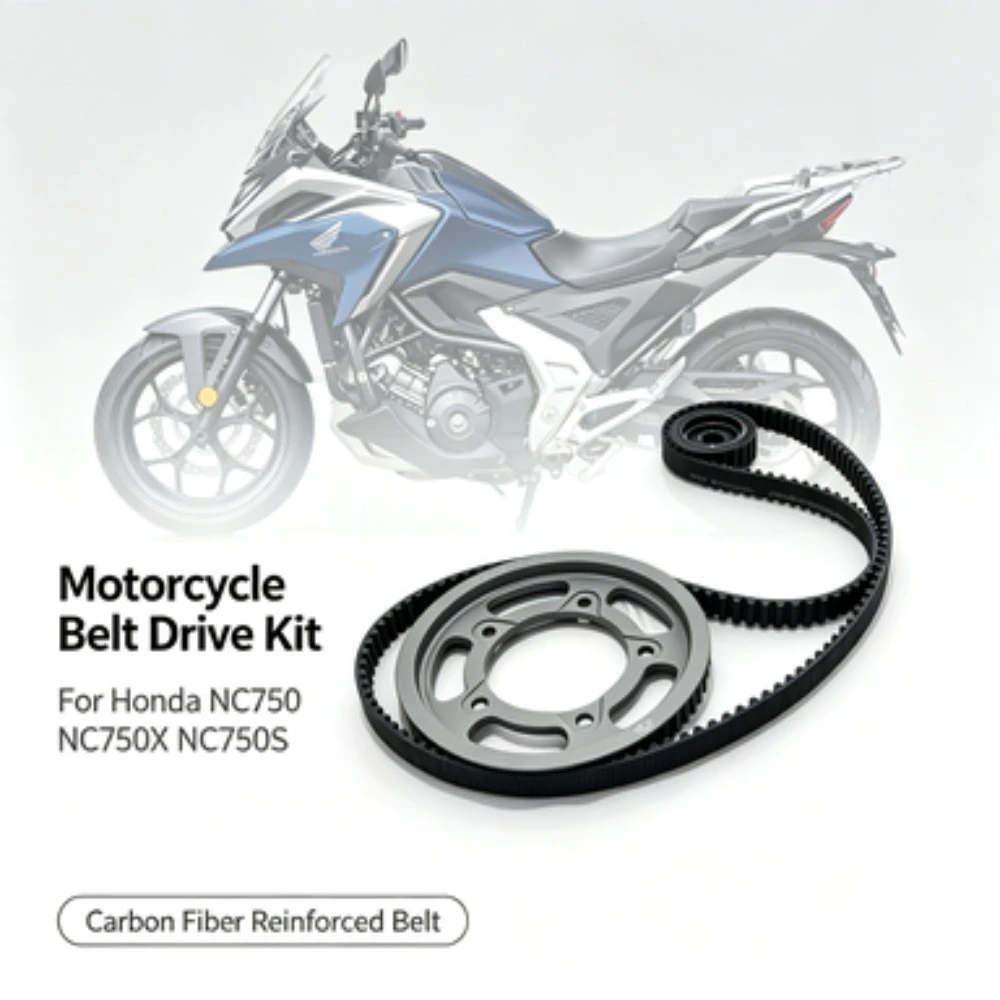 For Honda NC750 NC750X NC750S Chain To Belt Drive Conversion Upgrade Kit Carbon Fiber Reinforced Transmission Belt Direct Fit