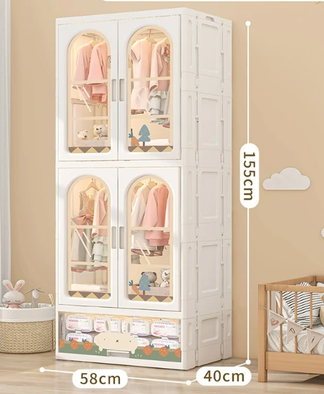Kleiderschrank für Kinderzimmer, Kinder, einfacher Kleiderschrank, Schlafzimmer-Dekoration, Schlafzimmer-Aufbewahrungsschrank, Aufbewahrung, Organizador