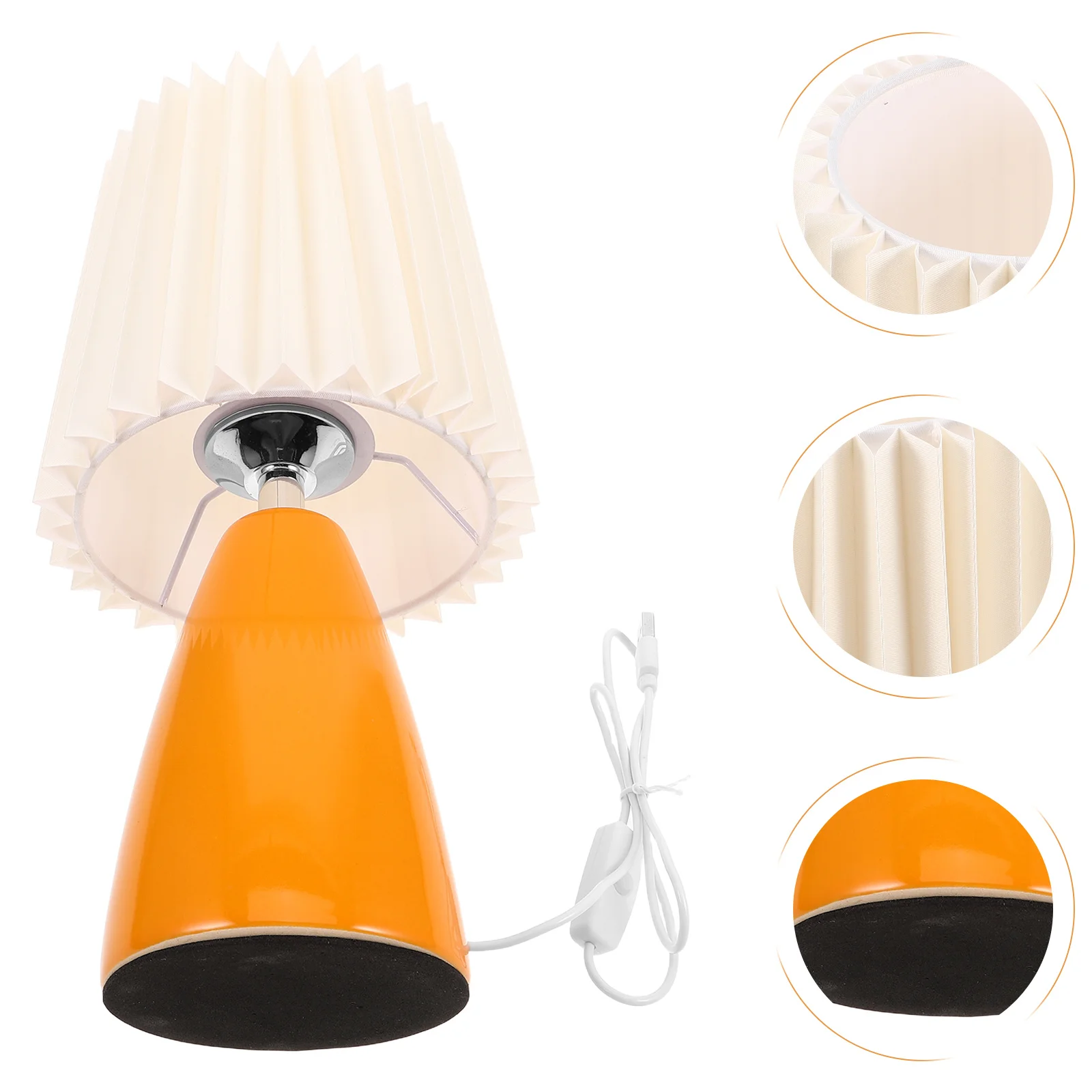 

Ceramic Vintage Pleated Night Light Table Lamp Nordic Style Bedside Lamp for Bedroom Living Room Office Dorm Ceramic Lights