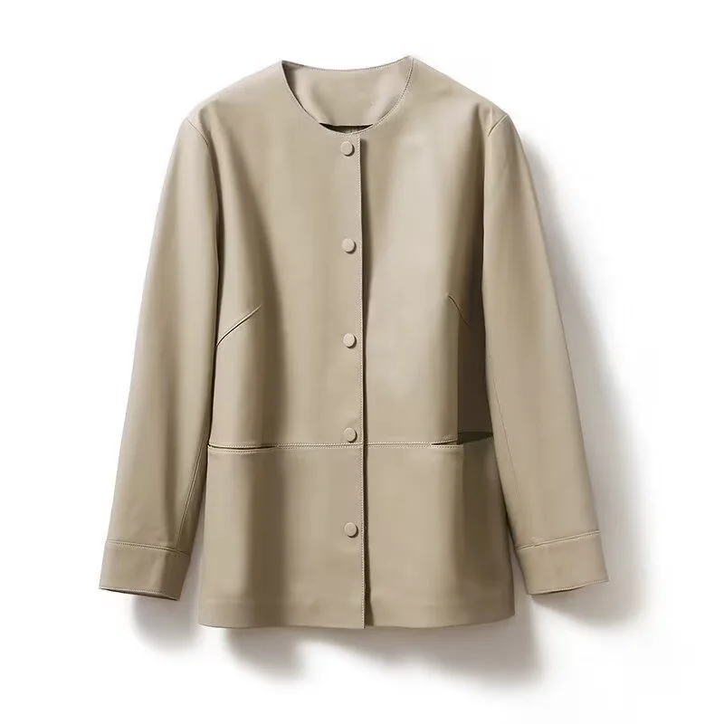 Giacca corta in ecopelle Y2K Colletto rovesciato Moda Decorazione bottoni Cappotto in PU 2026 Grunge Street Casual Cappotti da donna Capispalla