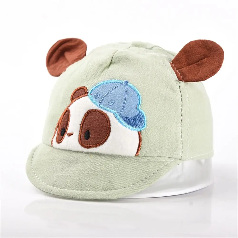 Gorra de béisbol con protección UV para bebé, gorro fino, transpirable, suave, de algodón, parasol de Panda de dibujos animados