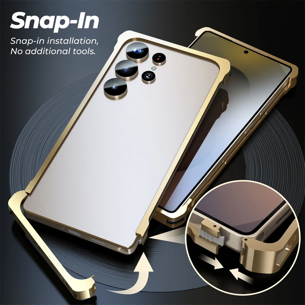 

Phone Case Frosted Ultra-thin Drop-proof Cooling Case Metal Bezel Protective Case Accessories for Samsung Galaxy S25 Ultra