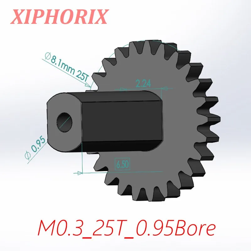 Module 0.3 25 Teeth Plastic Gear, Interference Fit 1.0mm Shaft