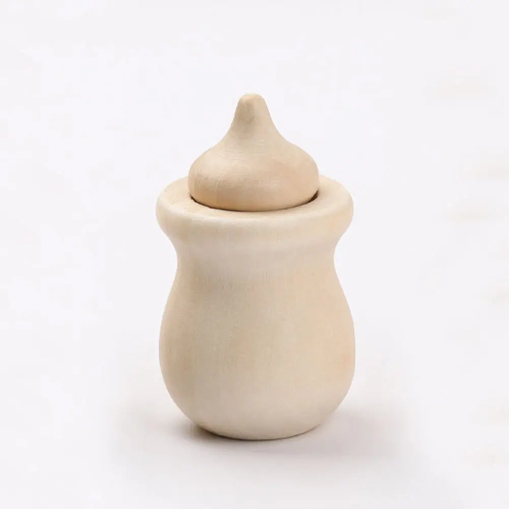 

6 Sets Oak Jar Diy Painting Acorn Wooden Craft Supplies Graffiti Unfinished Wood Creative Educational Tool Desktop Decor