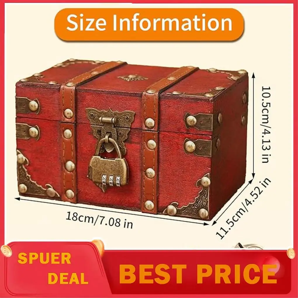 Elegant Wooden Chest Vintage Treasure Chest Box Jewelry Organization And Storage Of Small Keepsakes
