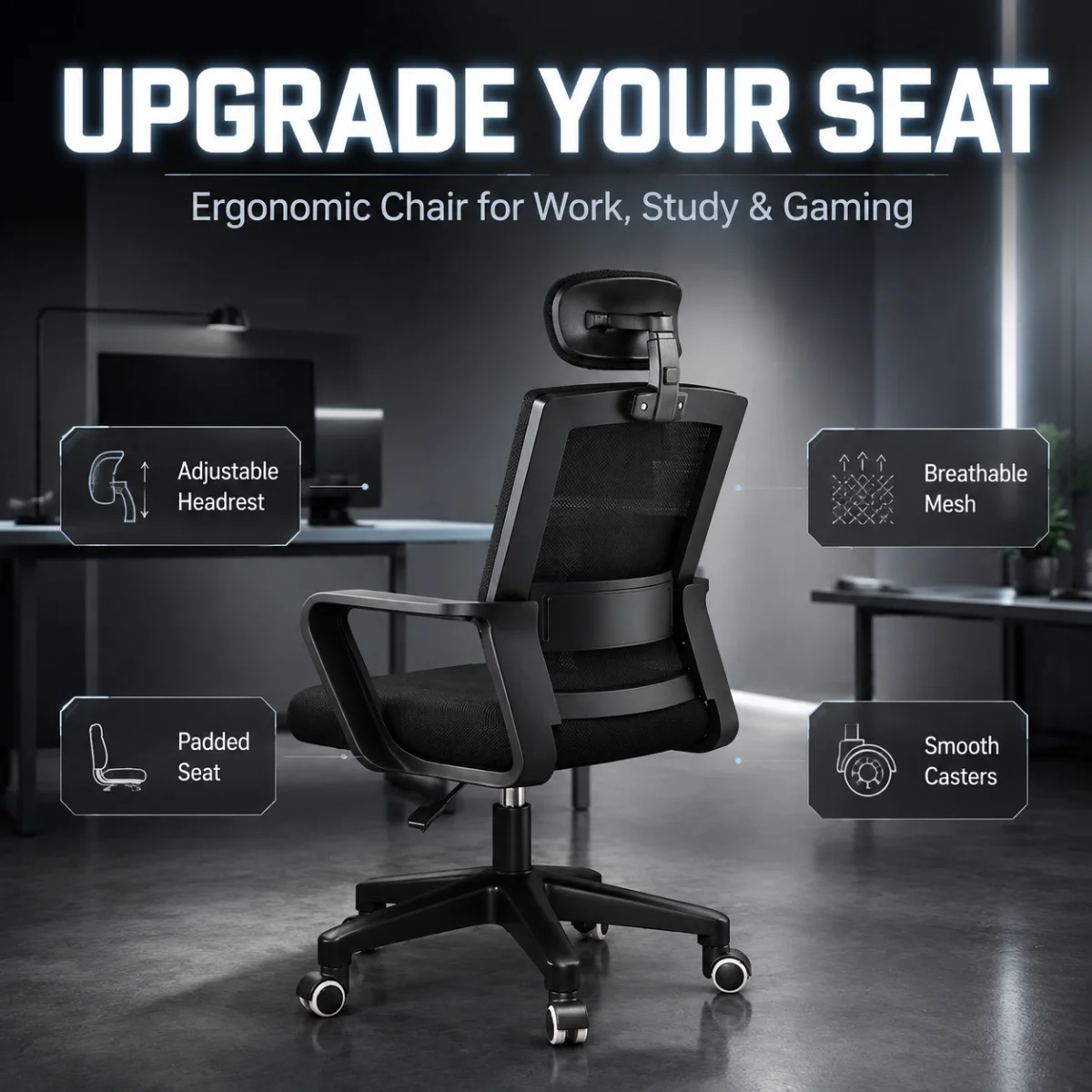 Sedia per computer, sedia da ufficio, seduta comoda per lunghe ore di utilizzo, sgabello per scrivania da studio in dormitorio, sedia per mahjong, sed