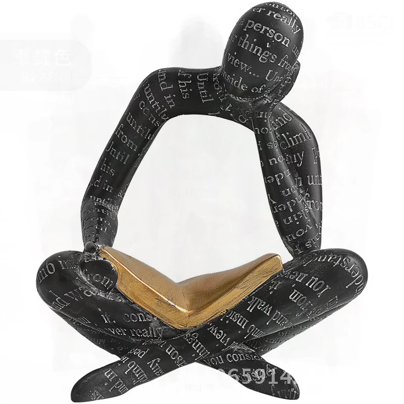 

Wowwu Original Design Art Couple Resin Ornaments Small Home Decor for TV Cabinet Wine Rack Living Room Car Black & White