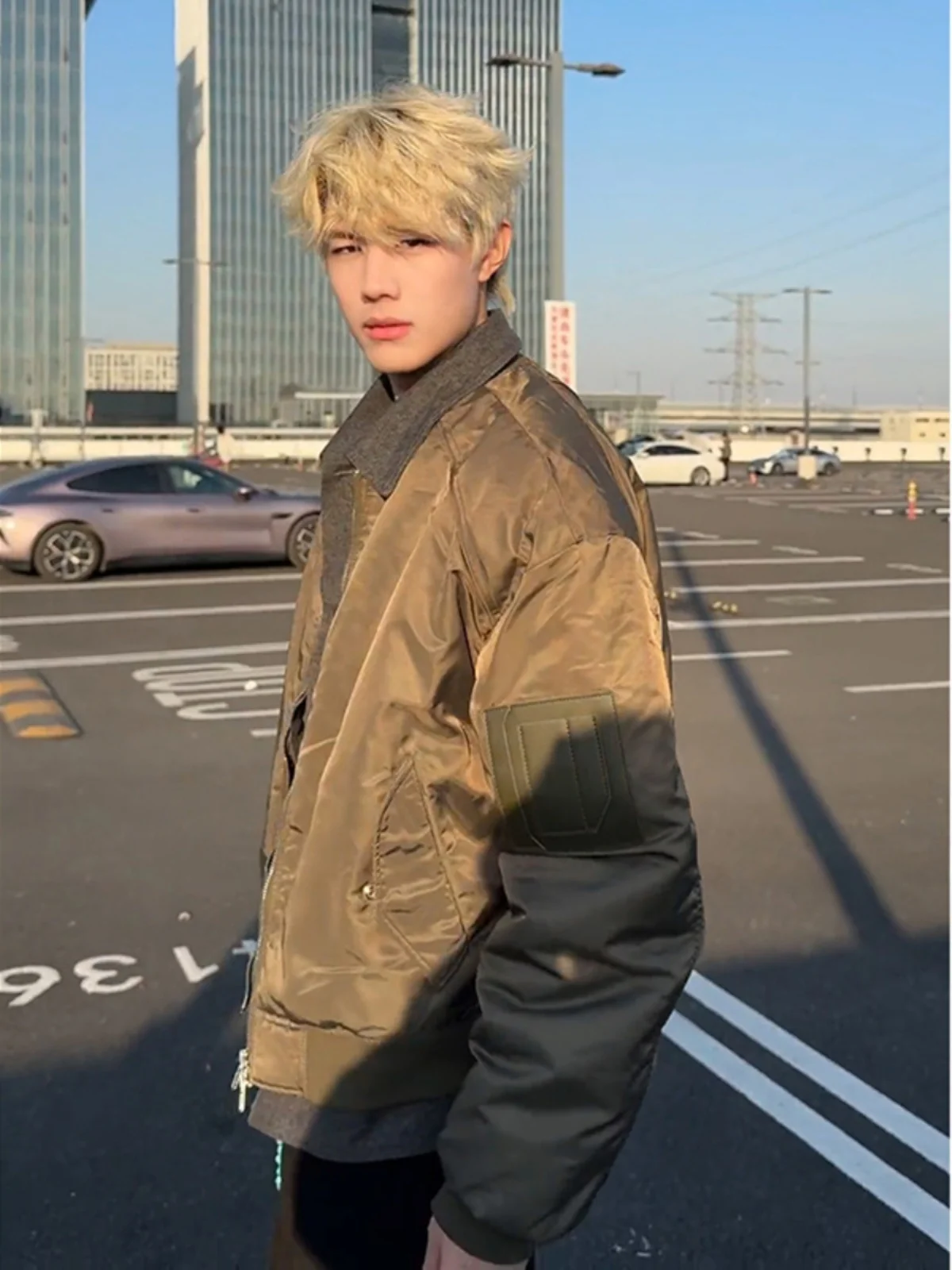 

Мужская утепленная куртка-бомбер MA-1 из хлопка с наполнителем, зимняя верхняя одежда Cleanfit Stand Size из полиэфирного волокна