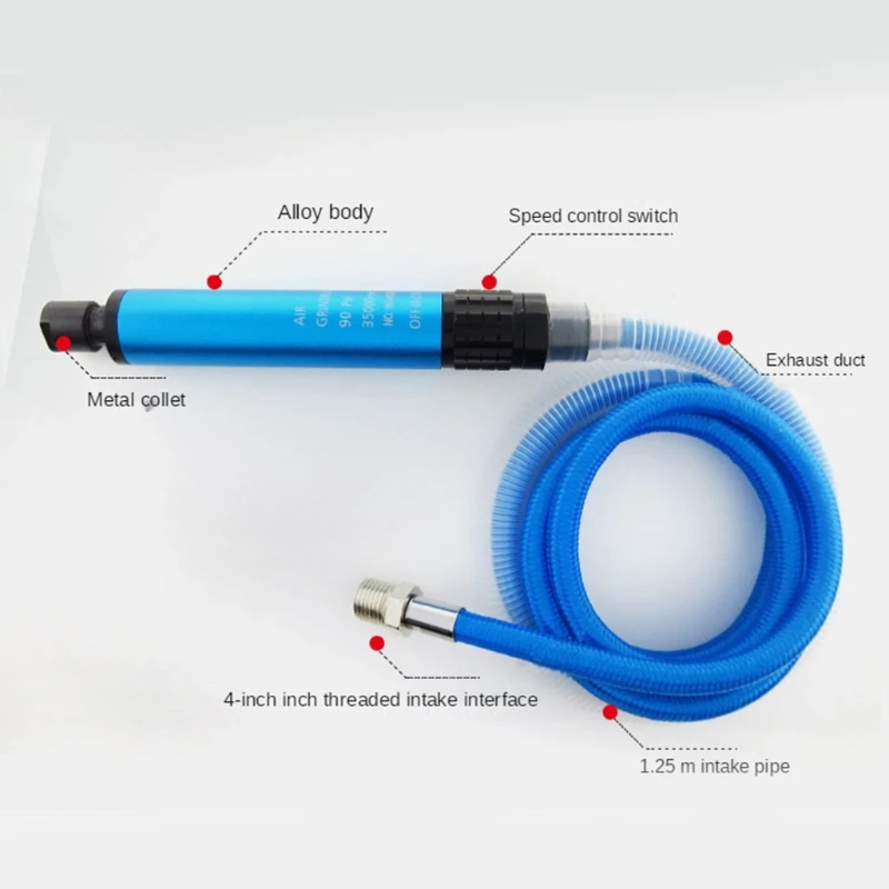 Handheld Pneumatic Cutting Pencil with Wrench Two Chucks 3mm 6mm Grinder 35000rmp Pneumatic Tool Pencil Type