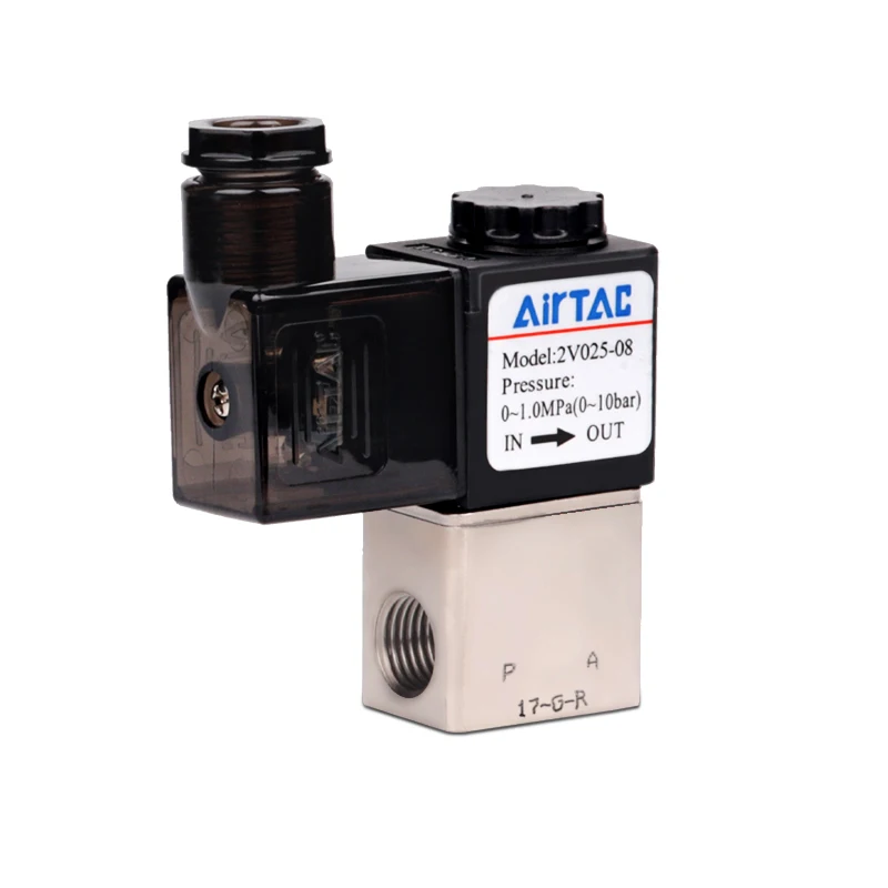 AirTac Control Component Normally Closed Fluid Valve 2V025-06/2V025-08/2V130-10/2V130-15 Normally Closed